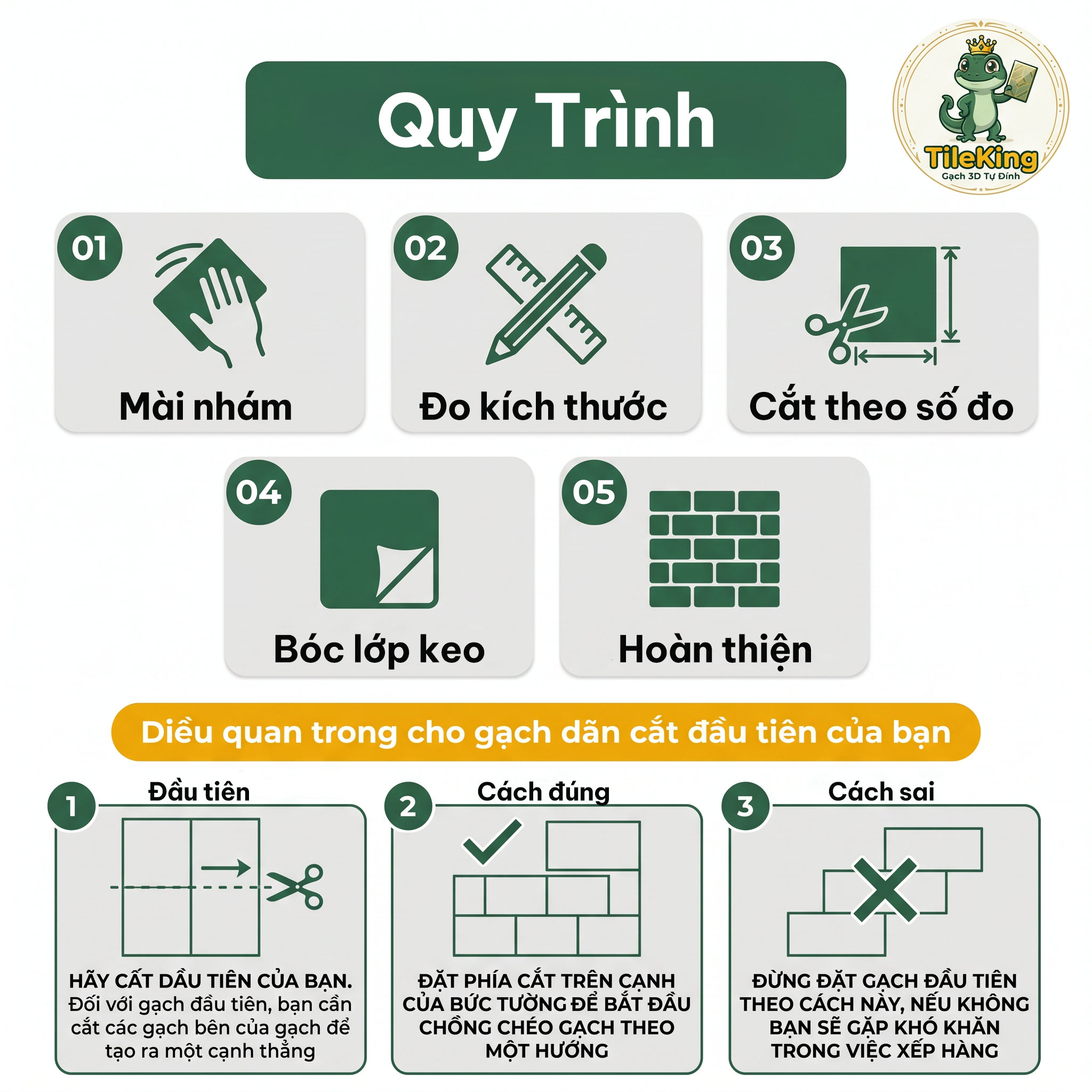 Quy trình cài đặt gạch 3D TileKing