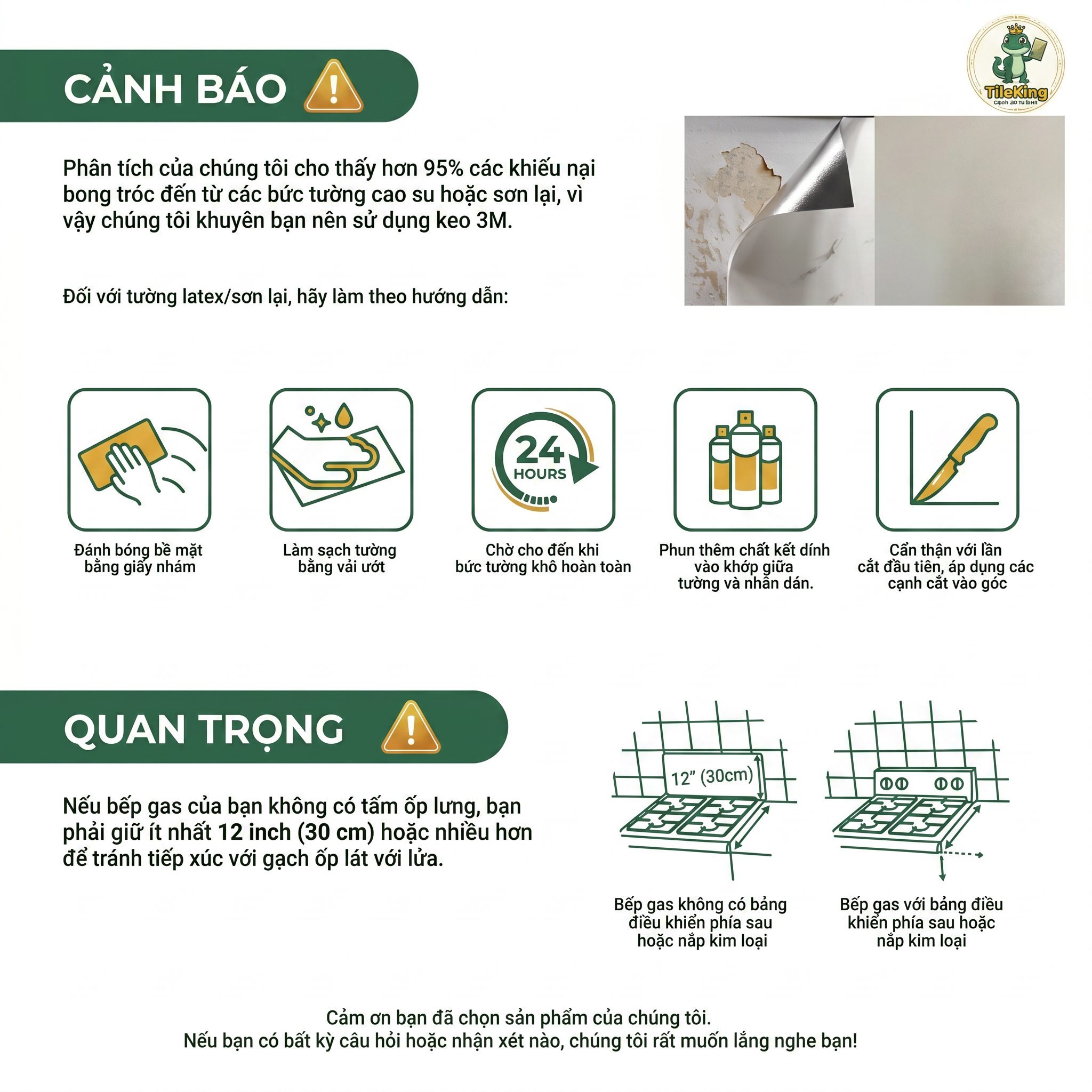Cảnh báo quan trọng khi dán gạch TileKing