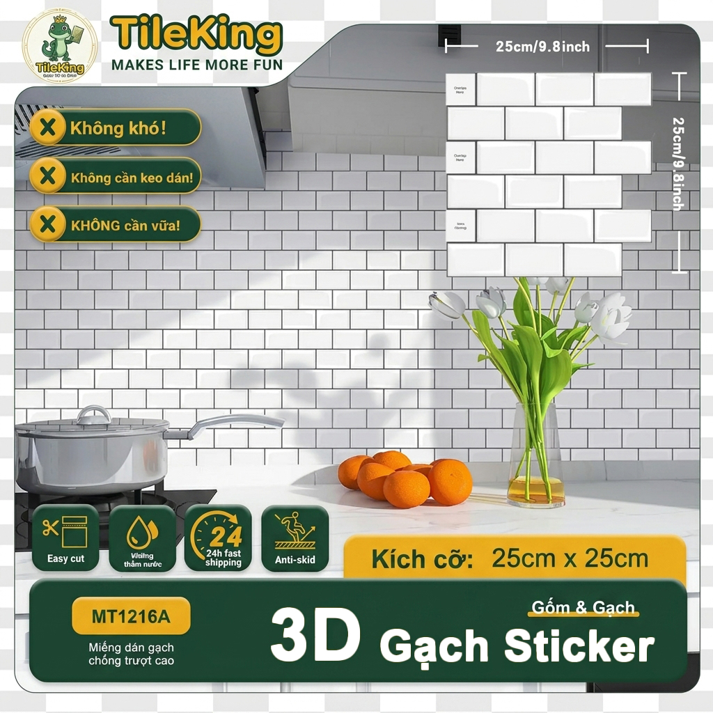 Subway Trắng Viền Đen MT1216A