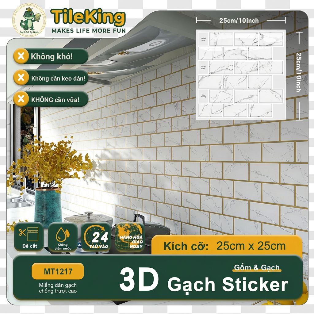 Subway Marble Viền Vàng MT1217