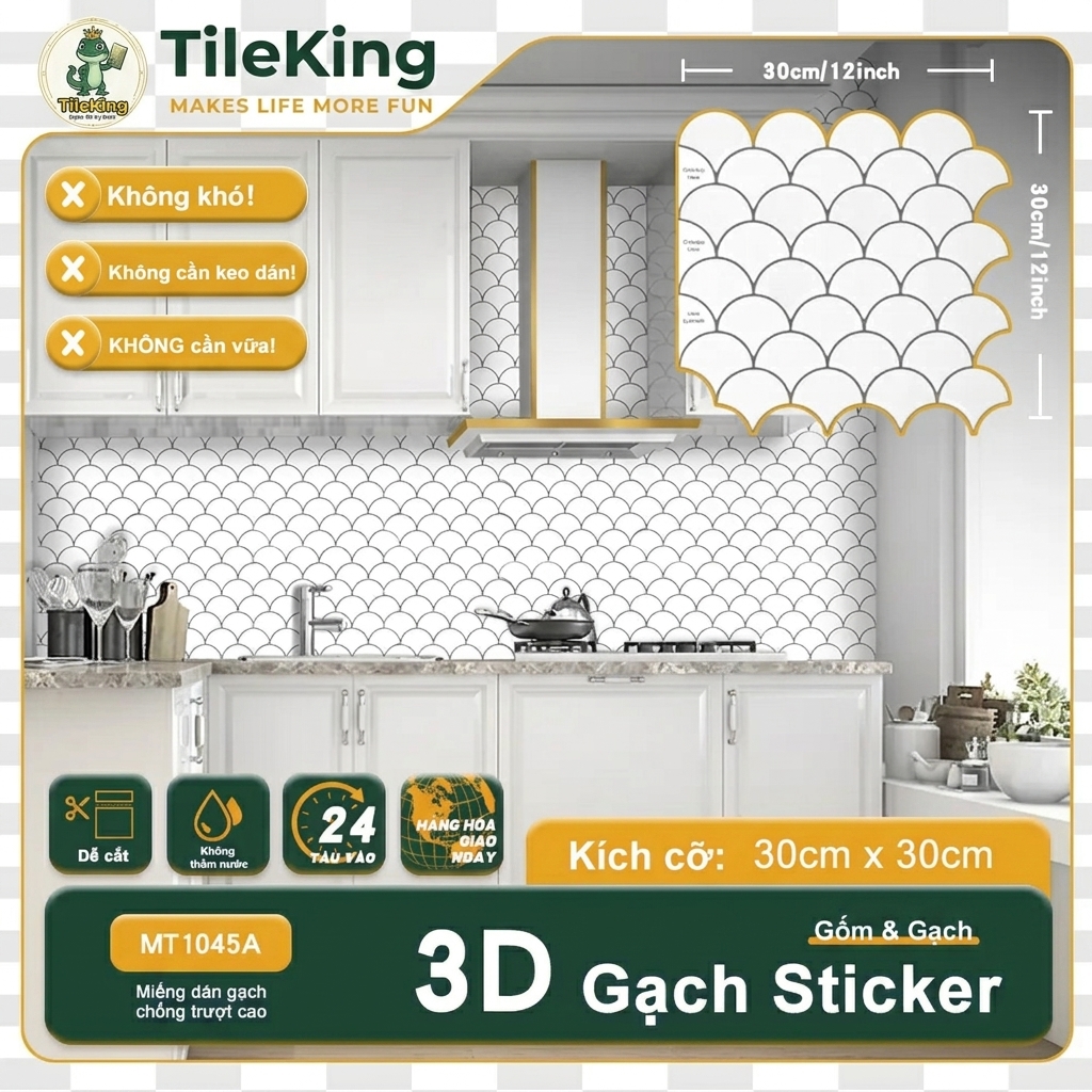 Vảy Cá Trắng Viền Vàng MT1045A